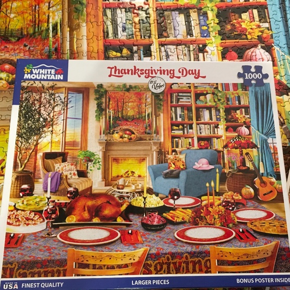 White Mountain “Thanksgiving Day” jigsaw puzzle 1000 pieces - Picture 3 of 4